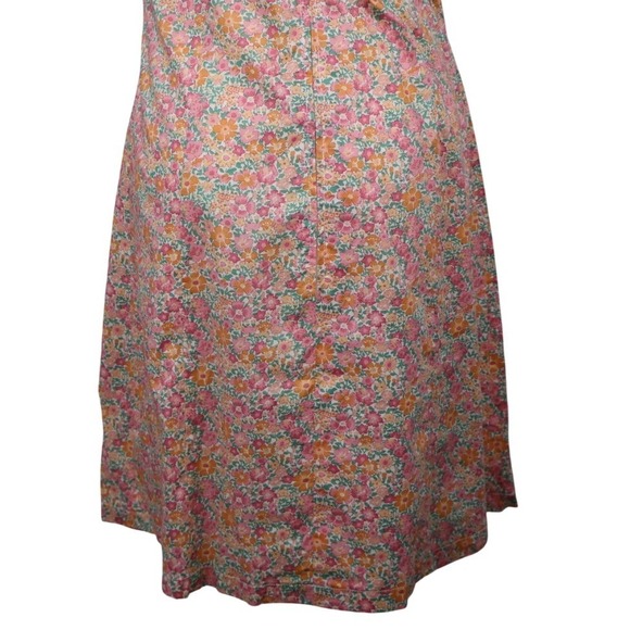 Lightweight Disty Floral Cotton Mini Sun Dress 90's Style Beach Swimsuit Coverup - Picture 6 of 7
